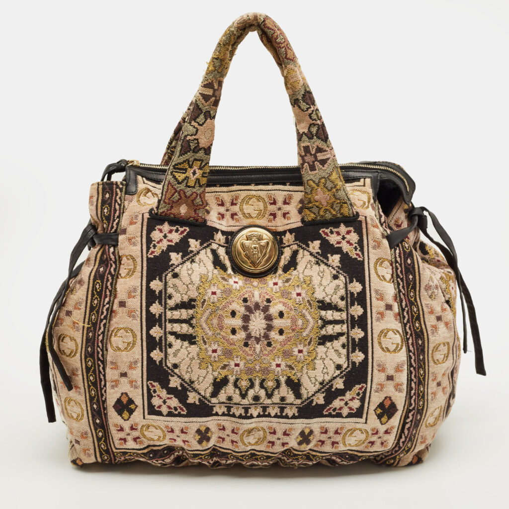 Gucci Hysteria Large Multicolor Embroidered Tapestry Fabric Tote Gucci Hysteria Large Multicolor Embroidered Tapestry Fabric Tote