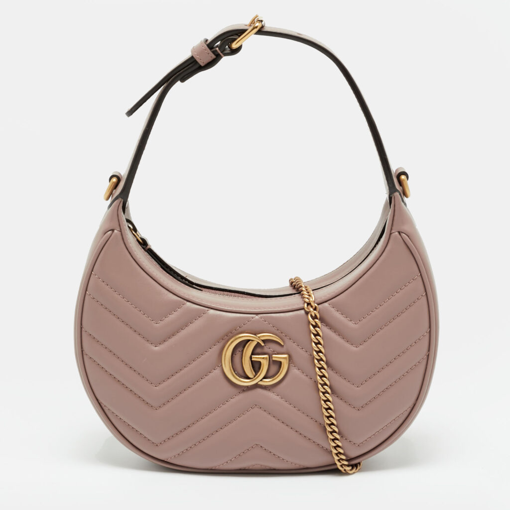 Gucci GG Marmont Small Rose Poudre Matelassé Leather Hobo Gucci GG Marmont Small Rose Poudre Matelassé Leather Hobo