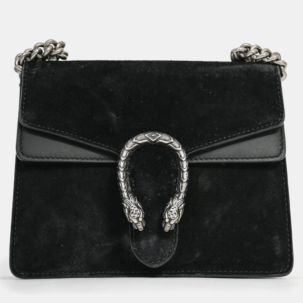 Gucci Black Suede Mini Dionysus Chain Shoulder Bag Gucci Black Suede Mini Dionysus Chain Shoulder Bag