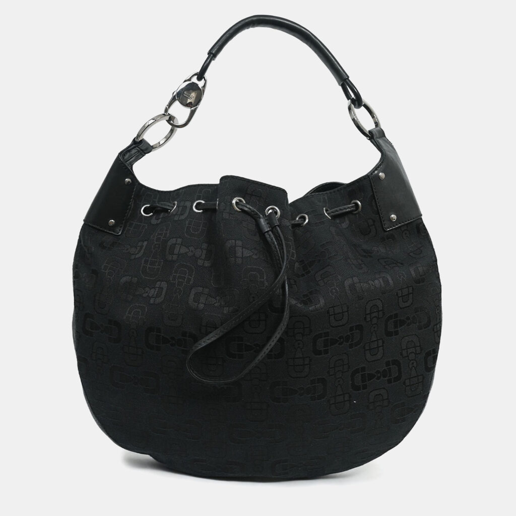 Gucci Black Canvas Logo Shoulder Bag Gucci Black Canvas Logo Shoulder Bag