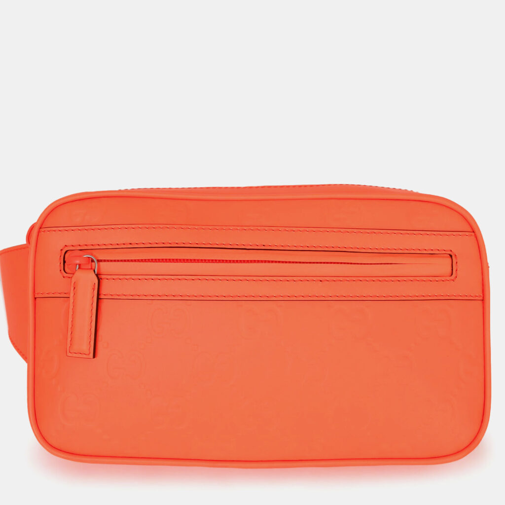 luxury-women-gucci-used-handbags-p1247863-004-1.jpg Gucci Neon Orange Leather GG Marmont Belt Bag