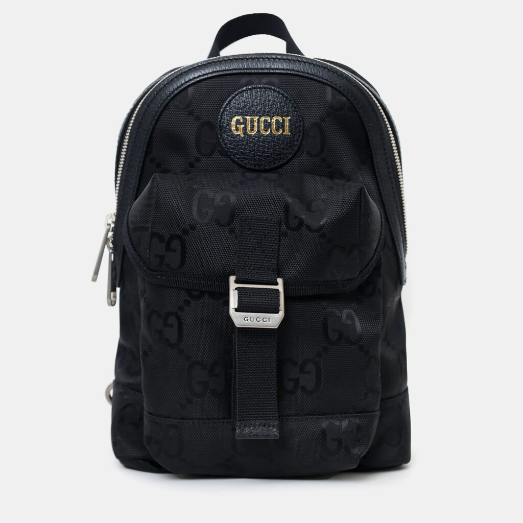 Gucci Black Jumbo GG Nylon Off the Grid Sling Backpack Gucci Black Jumbo GG Nylon Off the Grid Sling Backpack