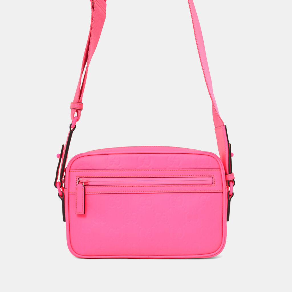 Gucci Neon Pink Rubber-Effect Crossbody Bag Gucci Neon Pink Rubber-Effect Crossbody Bag