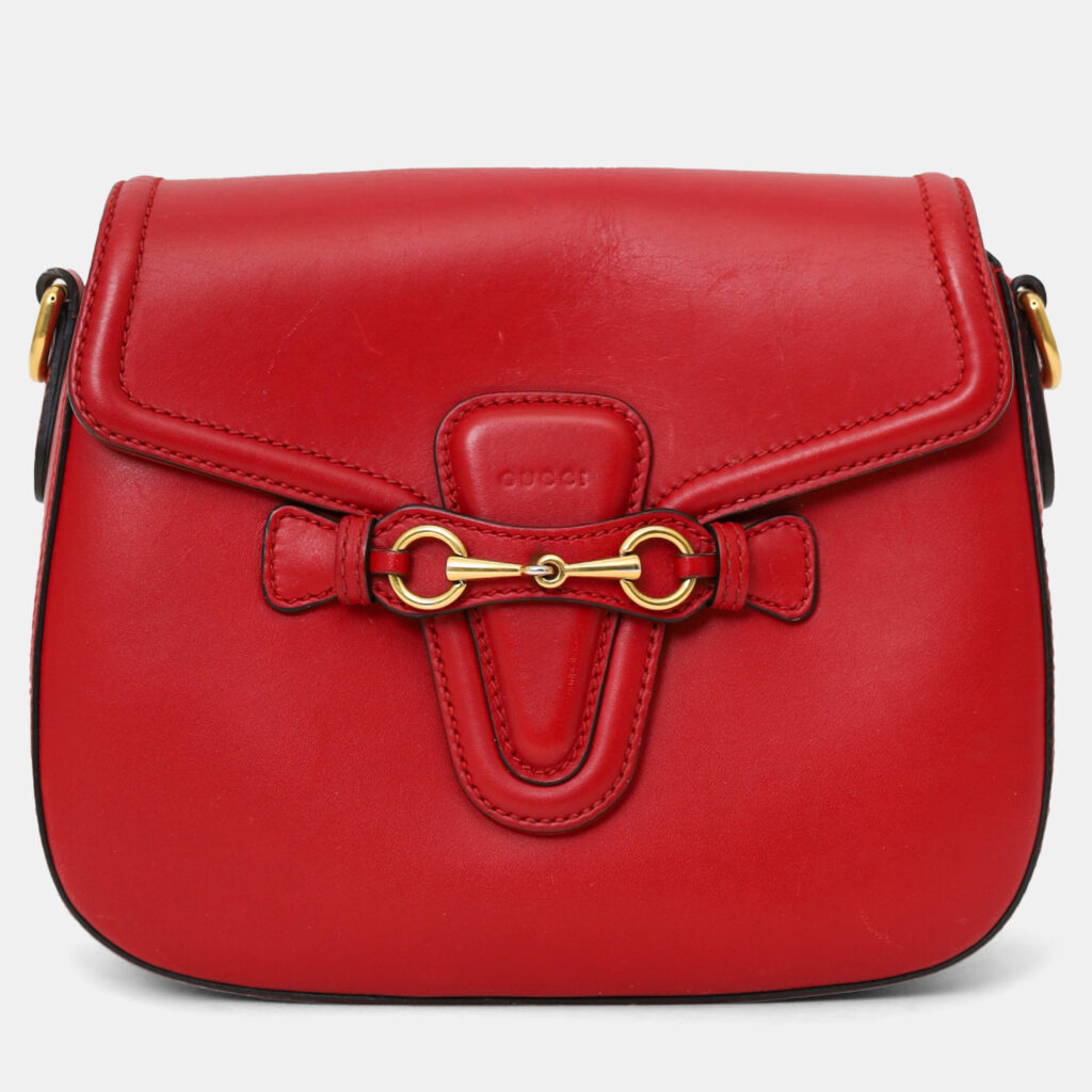 Gucci Red 'Lady Web' Horsebit Medium Shoulder Bag Gucci Red 'Lady Web' Horsebit Medium Shoulder Bag