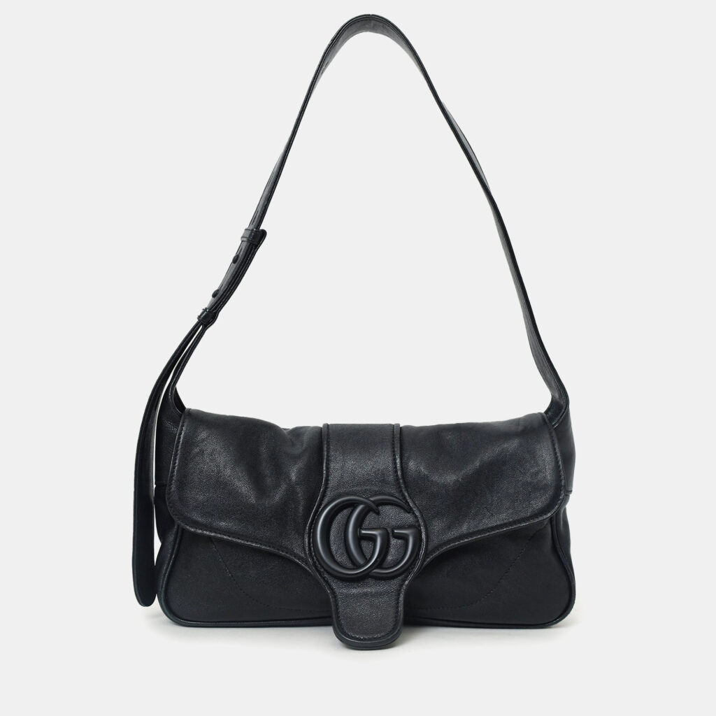 Gucci So Black Leather Aphrodite Small Shoulder Bag Gucci So Black Leather Aphrodite Small Shoulder Bag