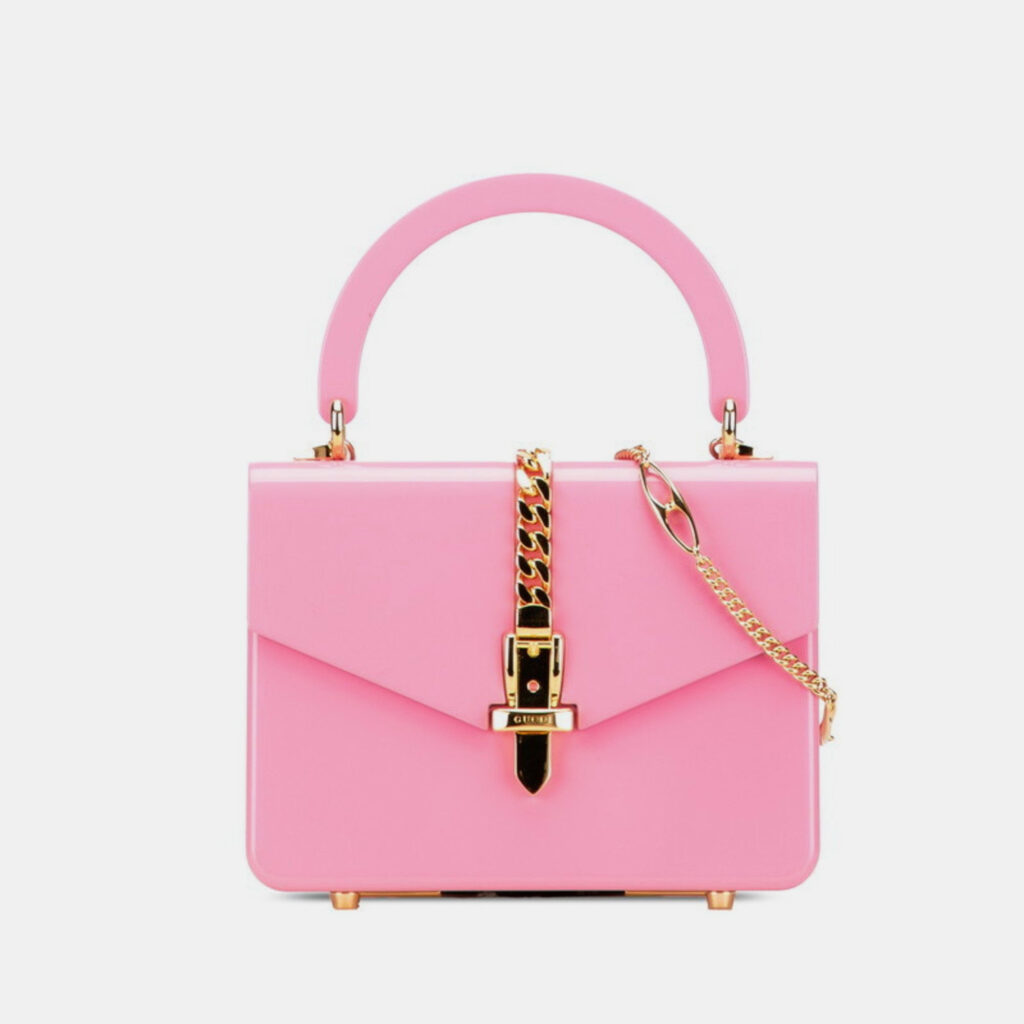 luxury-women-gucci-used-handbags-p1248524-008.jpg Gucci Sylvie 1969 Handbag Chain Shoulder Bag Pink Plastic GHW