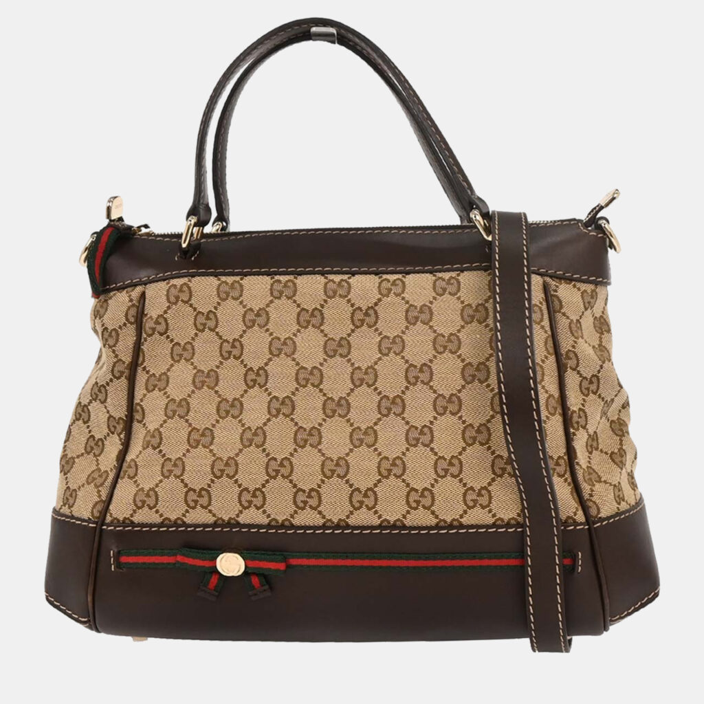 Gucci Beige Canvas GG Mayfair 2way Handbag Gucci Beige Canvas GG Mayfair 2way Handbag