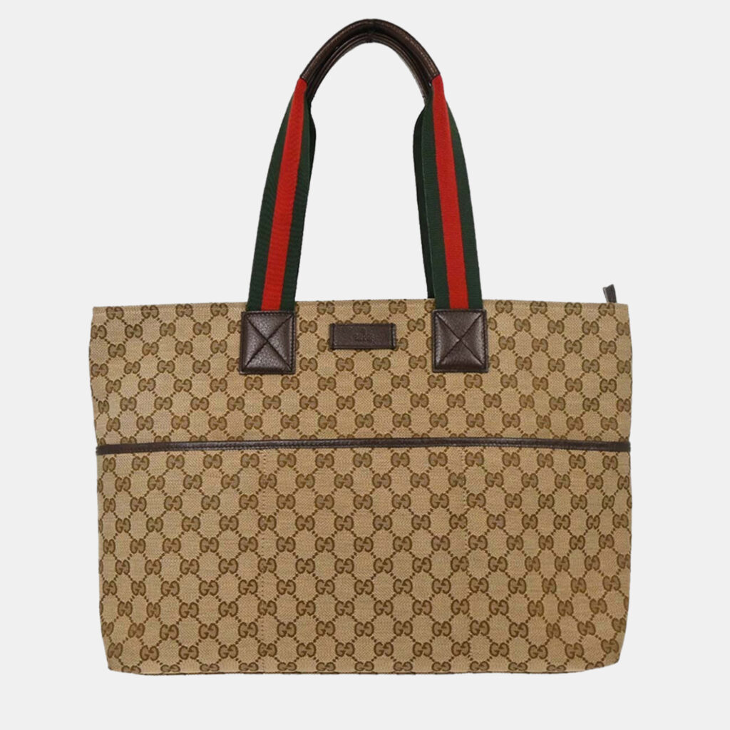 Gucci Beige Sherry GG Tote Bag Gucci Beige Sherry GG Tote Bag