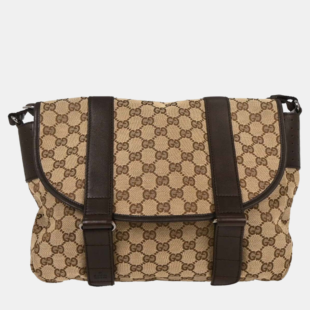 Gucci Beige Canvas GG Shoulder Bag Gucci Beige Canvas GG Shoulder Bag