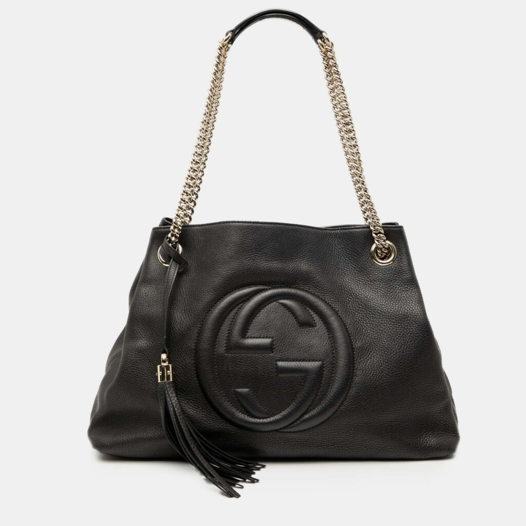 Gucci Black Medium Leather Soho Chain Tote Gucci Black Medium Leather Soho Chain Tote