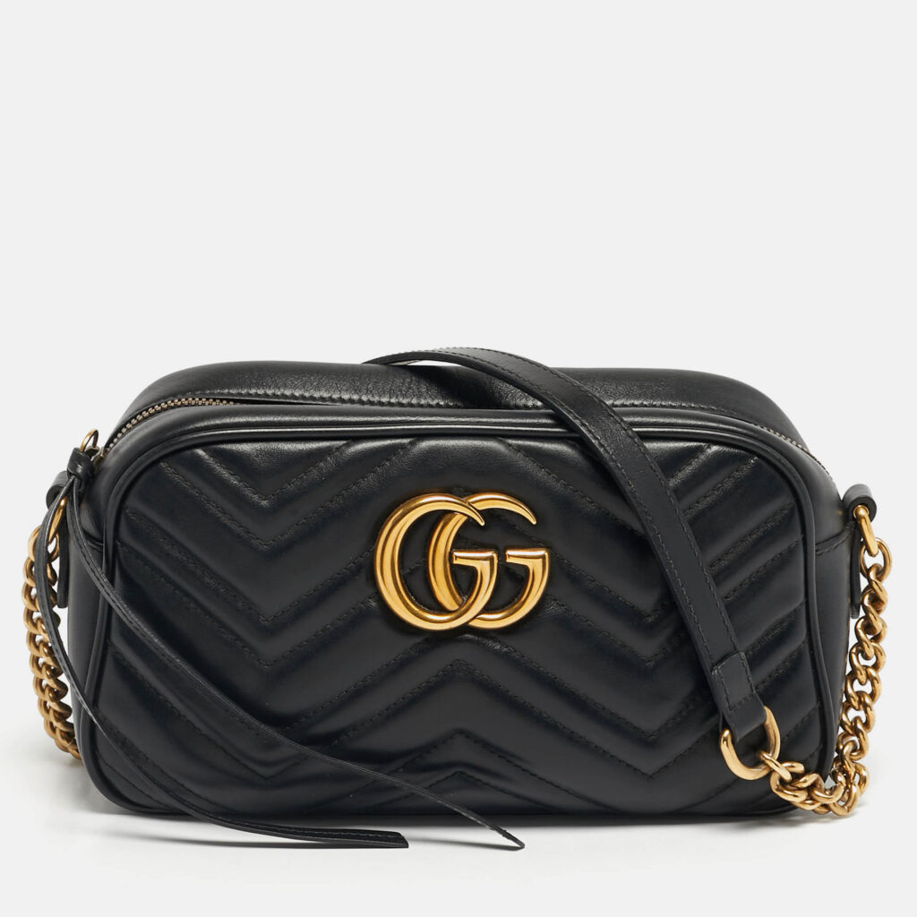 Gucci GG Marmont Small Black Matelassé Leather Crossbody Bag Gucci GG Marmont Small Black Matelassé Leather Crossbody Bag