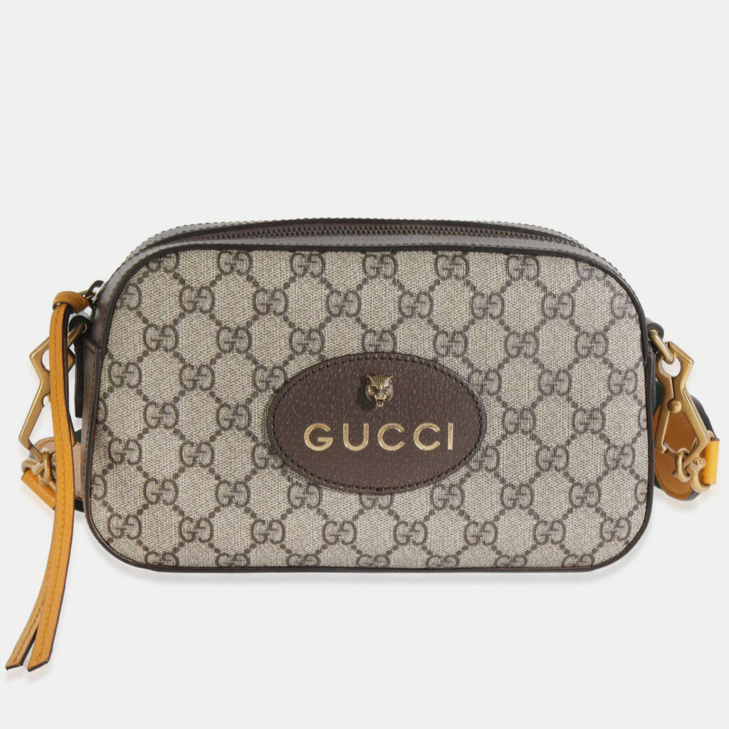 Gucci Beige GG Supreme Monogram Web Neo Vintage Shoulder Bag Gucci Beige GG Supreme Monogram Web Neo Vintage Shoulder Bag