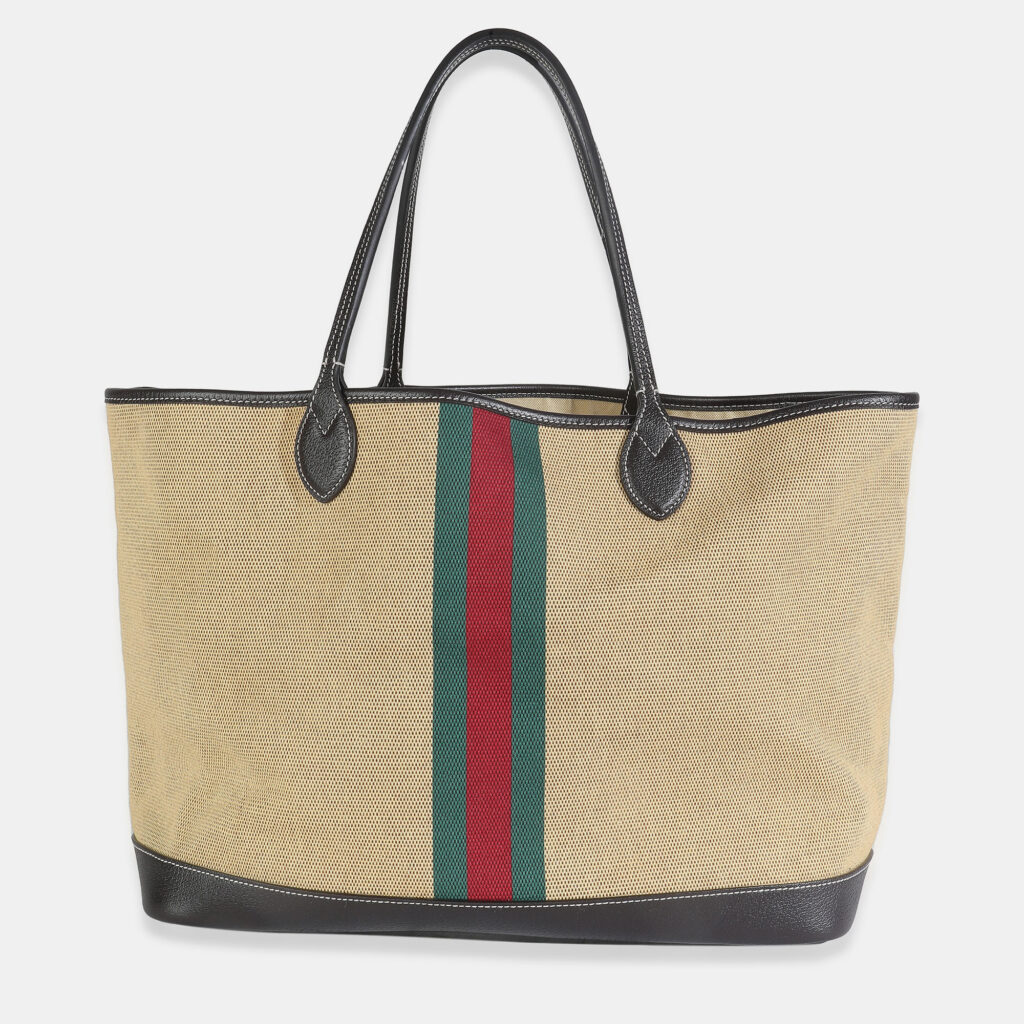 Gucci Beige Canvas Web Ophidia Large Foldable Tote Gucci Beige Canvas Web Ophidia Large Foldable Tote