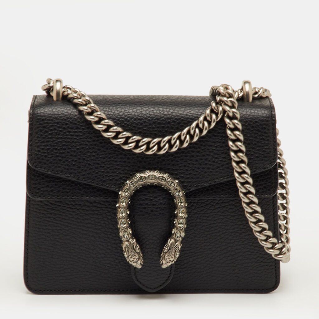 luxury-women-gucci-used-handbags-p1250129-010.jpg Gucci Dionysus Mini Black Leather Crossbody Bag