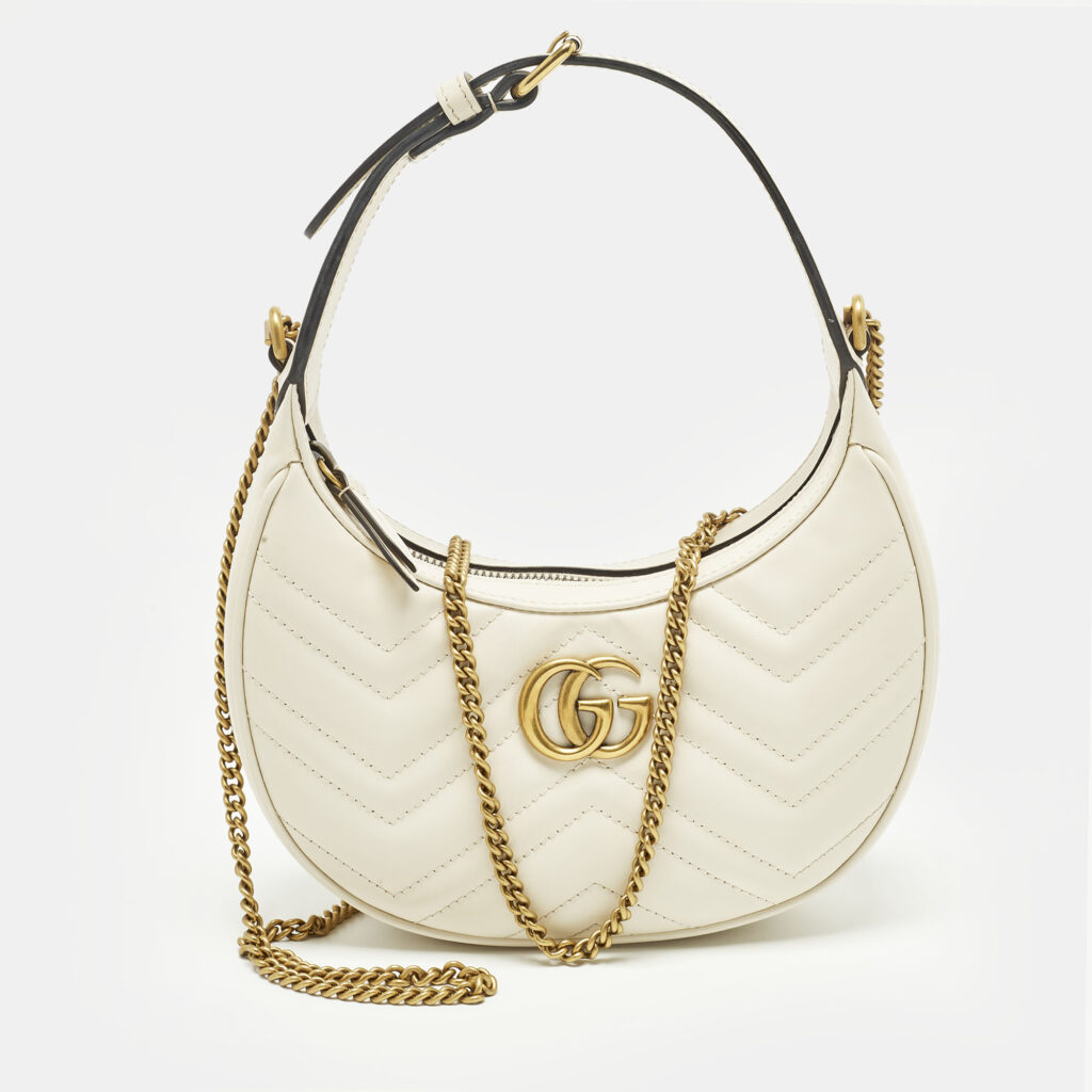 Gucci GG Marmont Small White Matelassé Leather Hobo Gucci GG Marmont Small White Matelassé Leather Hobo