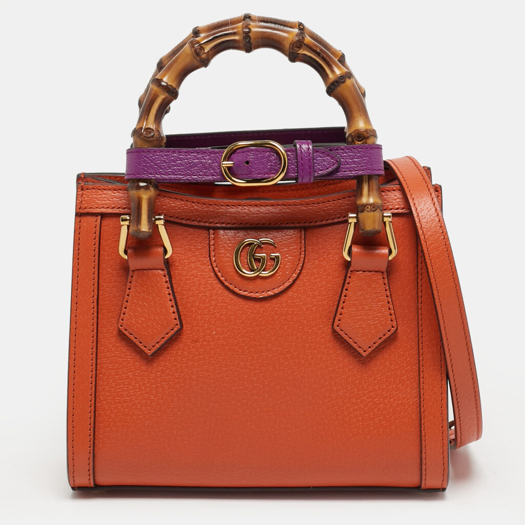 Gucci Diana Mini Orange Leather Tote Gucci Diana Mini Orange Leather Tote