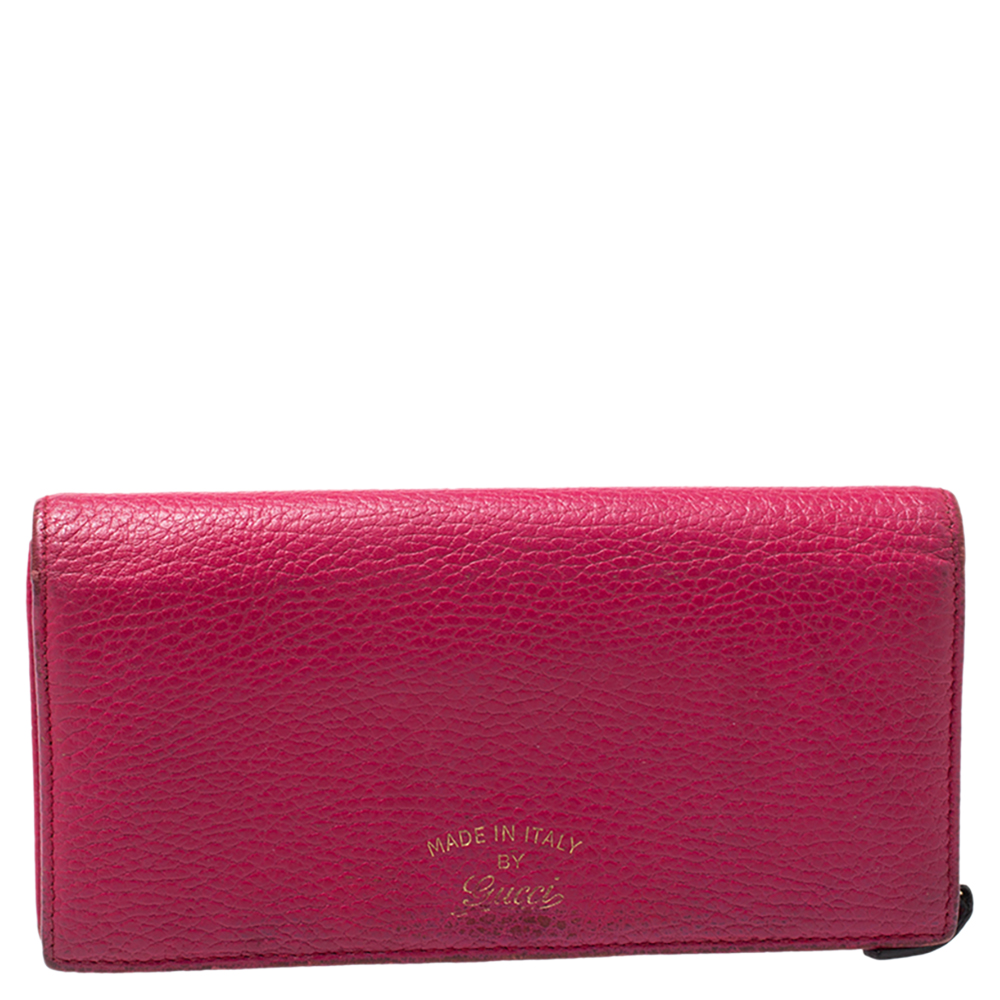 Gucci Magenta Leather Swing Continental Wallet Gucci Magenta Leather Swing Continental Wallet