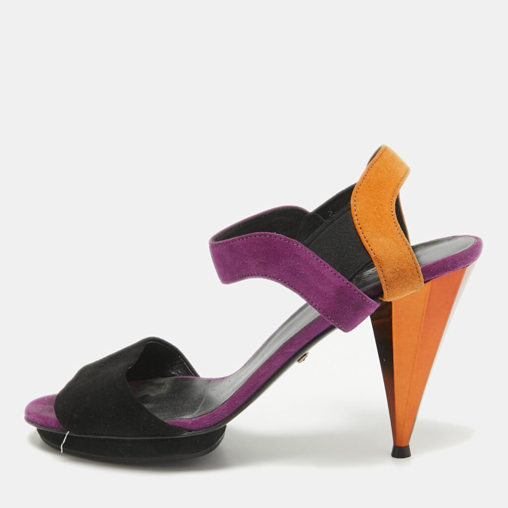Gucci Multicolor Suede Liberty Ankle Strap Sandals Size 37 Gucci Multicolor Suede Liberty Ankle Strap Sandals Size 37