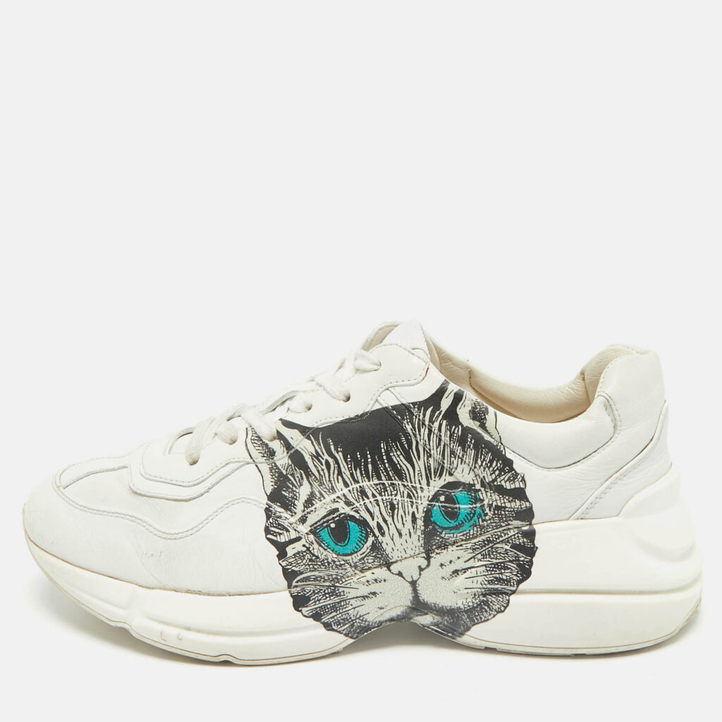 Gucci White Leather Mystic Cat Rhyton Low Top Sneakers Size 39.5 Gucci White Leather Mystic Cat Rhyton Low Top Sneakers Size 39.5