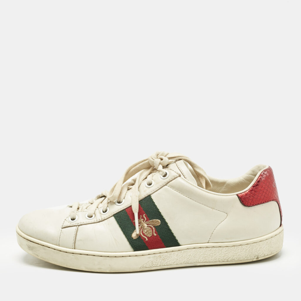 Gucci White Leather Web Ace Sneakers Size 37.5 Gucci White Leather Web Ace Sneakers Size 37.5