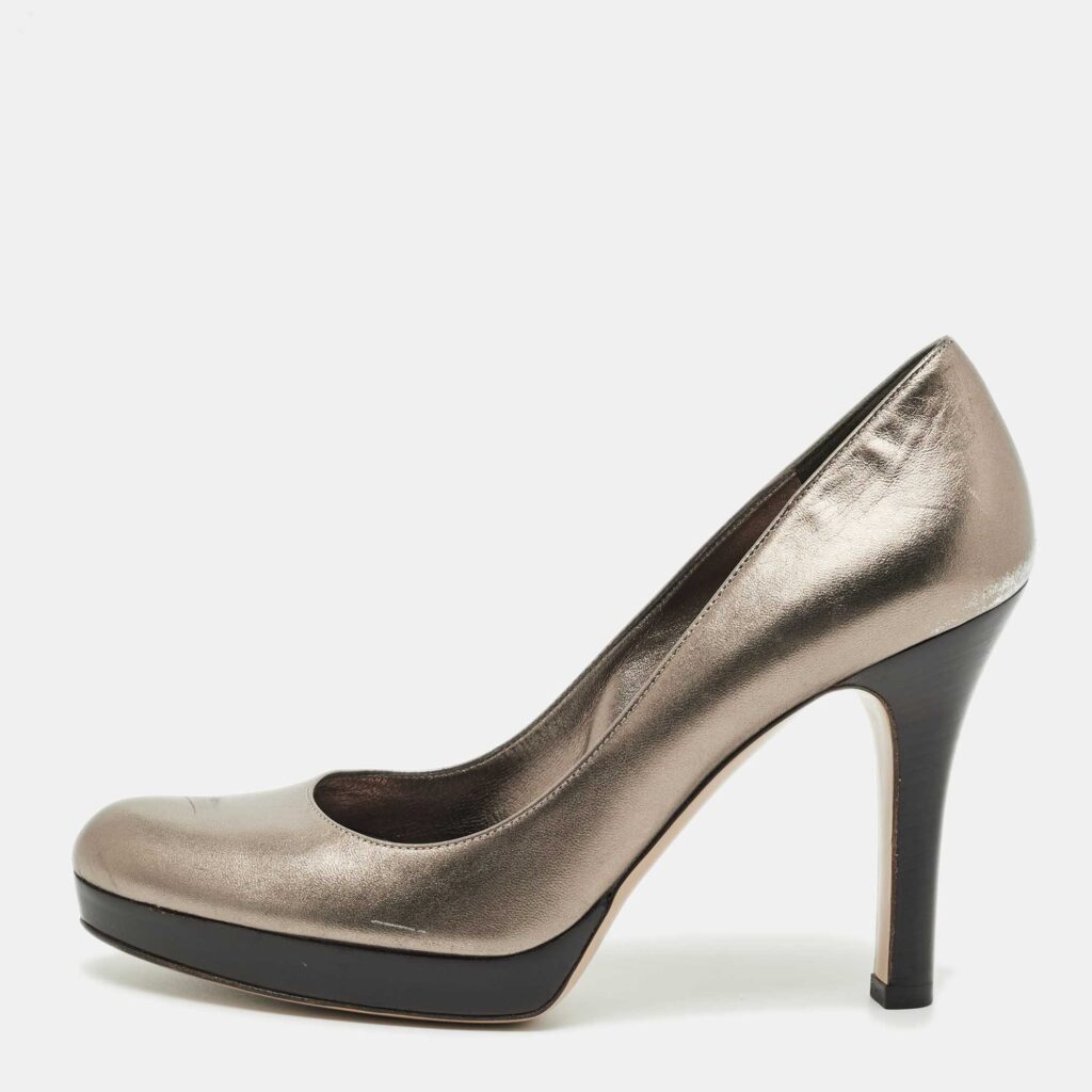 Gucci Metallic Leather Platform Pumps Size 40 Gucci Metallic Leather Platform Pumps Size 40