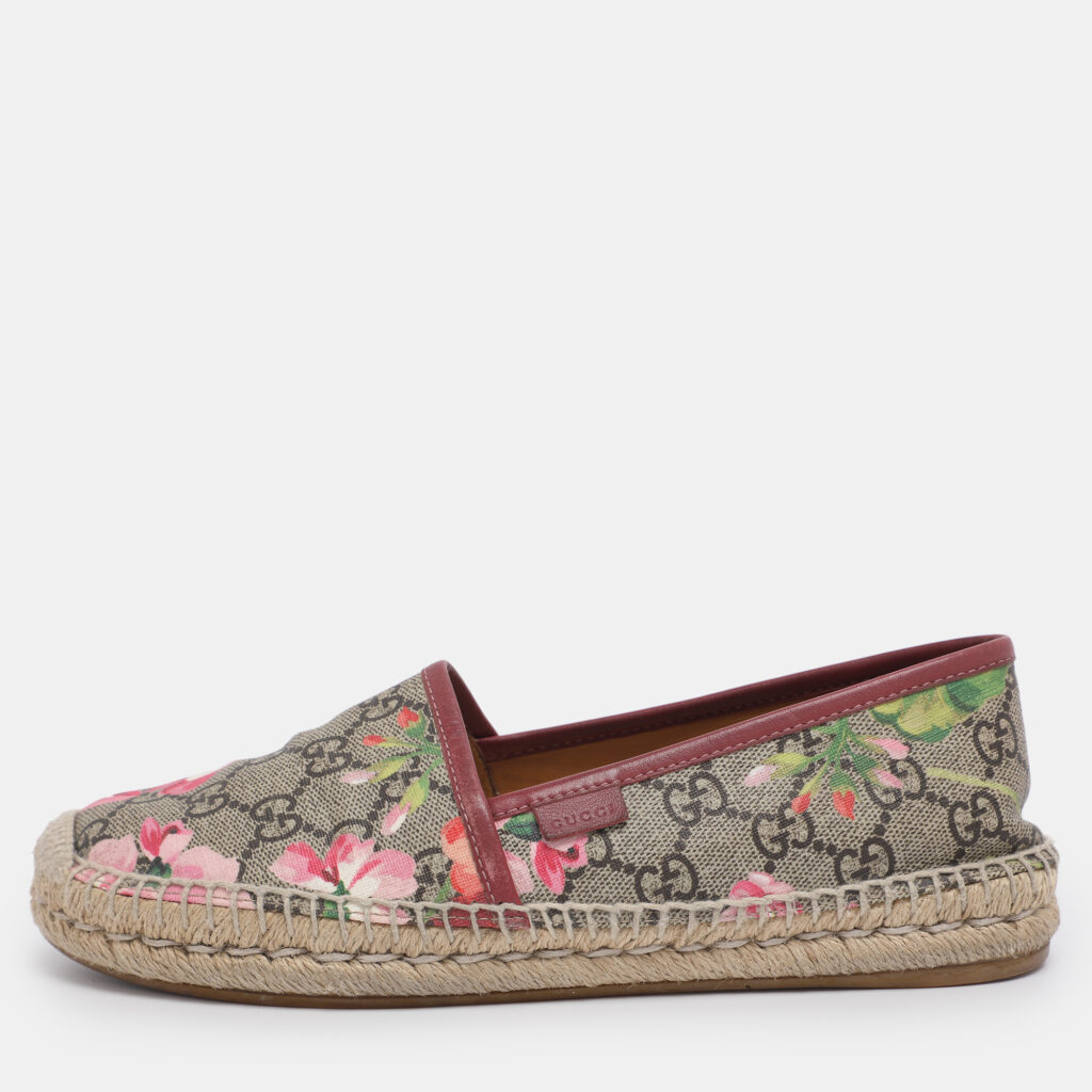 Gucci Multicolor GG Supreme Bloom Canvas Espadrille Flats Size 36.5 Gucci Multicolor GG Supreme Bloom Canvas Espadrille Flats Size 36.5