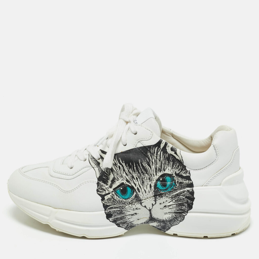Gucci White Leather Mystic Cat Rhyton Low Top Sneakers Size 36.5 Gucci White Leather Mystic Cat Rhyton Low Top Sneakers Size 36.5