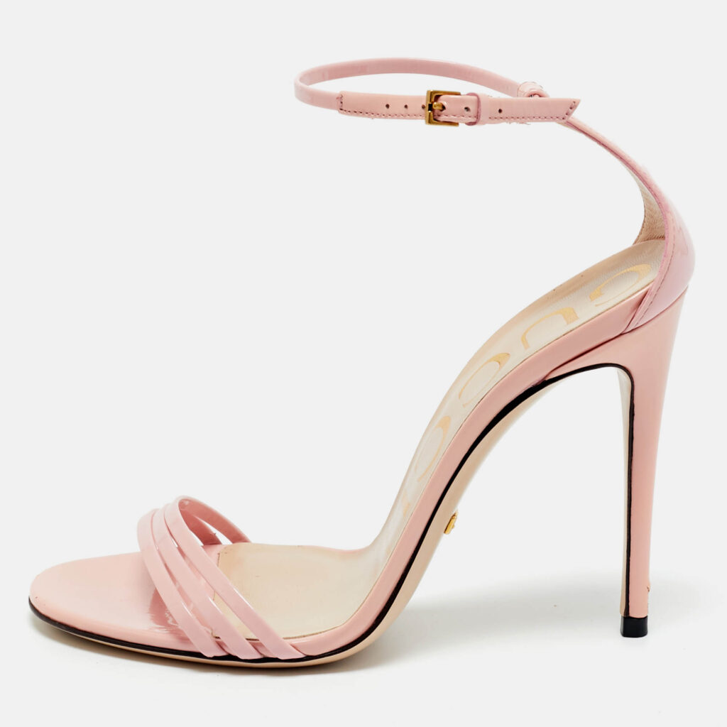 Gucci Pink Patent Leather Ankle Strap Sandals Size 35.5 Gucci Pink Patent Leather Ankle Strap Sandals Size 35.5