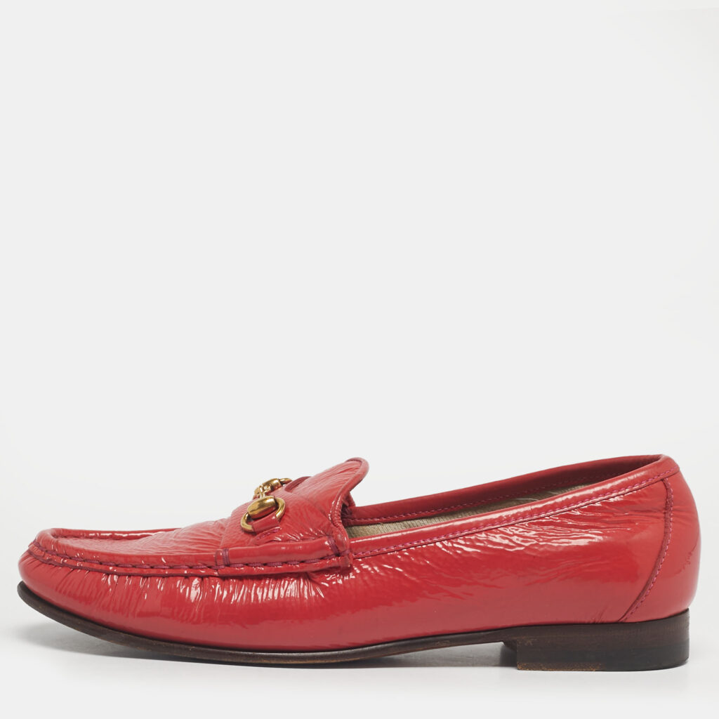 Gucci Red Patent Leather 1953 Horsebit Slip On Loafers Size 36 Gucci Red Patent Leather 1953 Horsebit Slip On Loafers Size 36