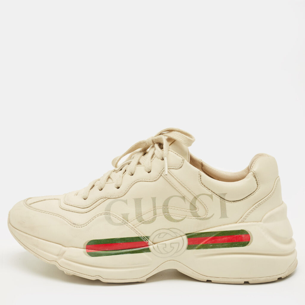 Gucci Cream Leather Rhyton Low Top Sneakers Size 39 Gucci Cream Leather Rhyton Low Top Sneakers Size 39