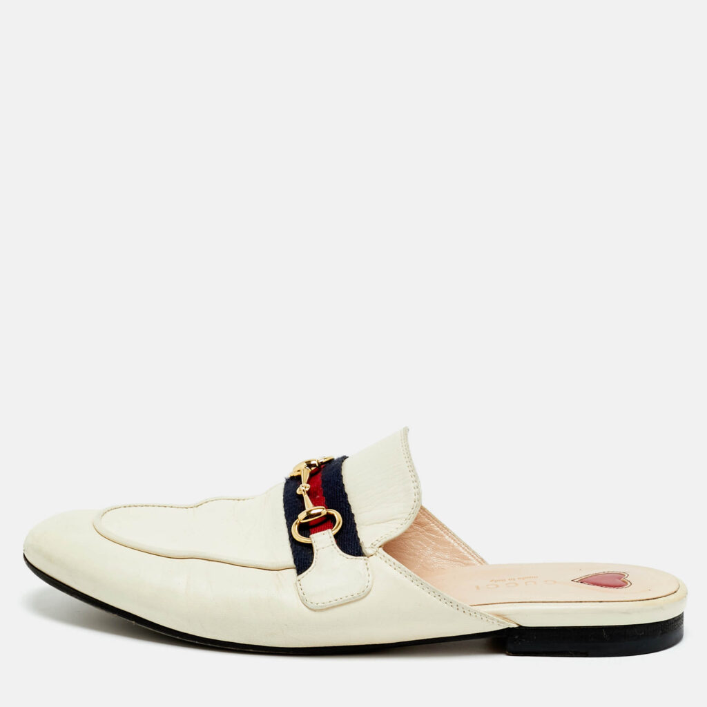 Gucci White Leather Princetown Mules Size 37 Gucci White Leather Princetown Mules Size 37