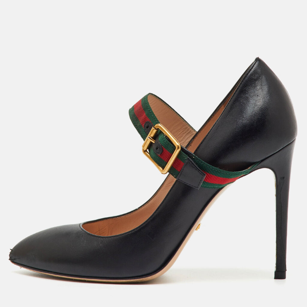 Gucci Black Leather Sylvie Mary Jane Pumps Size 37 Gucci Black Leather Sylvie Mary Jane Pumps Size 37