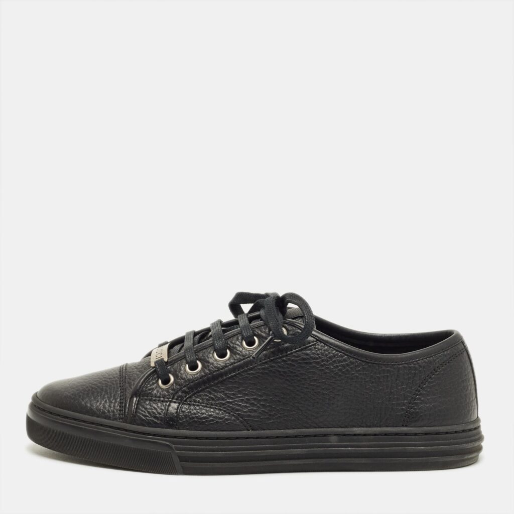 Gucci Black Leather Low Top Sneakers Size 37 Gucci Black Leather Low Top Sneakers Size 37