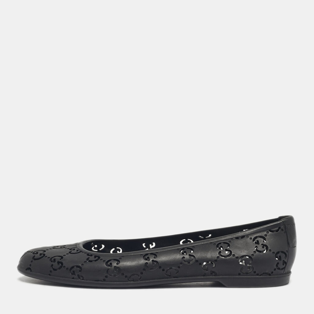 Gucci Black Rubber GG Ballet Flats Size 37 Gucci Black Rubber GG Ballet Flats Size 37