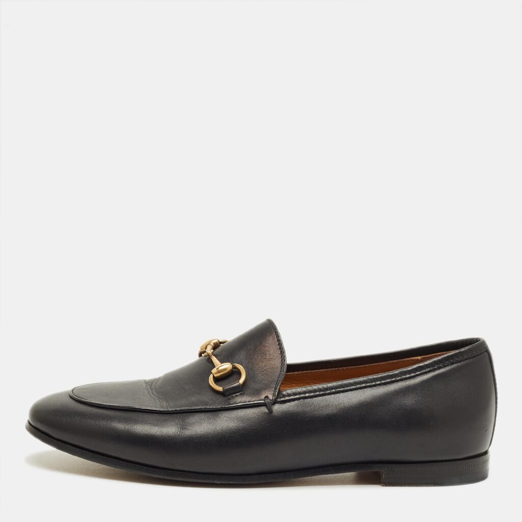 Gucci Princetown Size 35.5 Black Leather Slip On Loafers Gucci Princetown Size 35.5 Black Leather Slip On Loafers