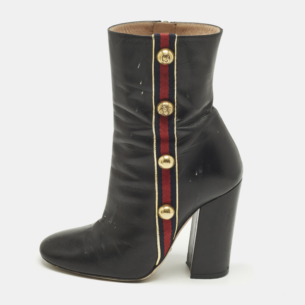 luxury-women-gucci-used-shoes-p1251148-002.jpg Gucci Carly Malaga Size 36 Black Leather Ankle Length Boots
