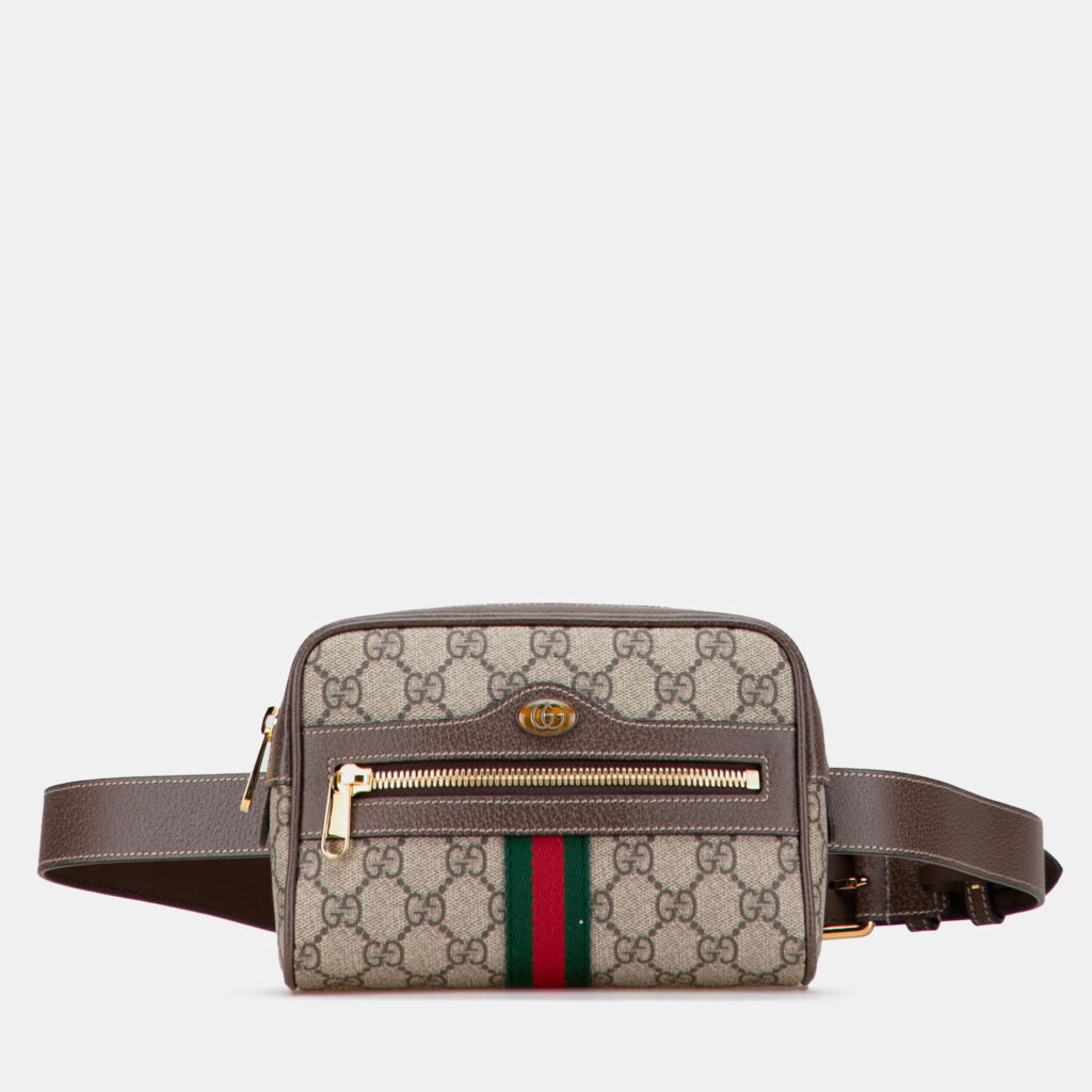 Gucci Beige/Brown Small GG Supreme Ophidia Belt Bag Gucci Beige/Brown Small GG Supreme Ophidia Belt Bag