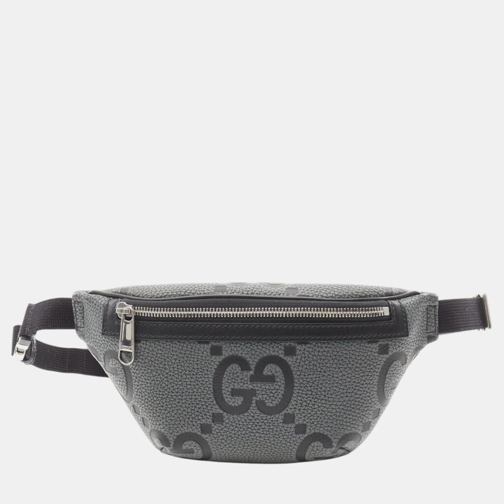 Gucci Grey Small Leather Jumbo GG Belt Bag Gucci Grey Small Leather Jumbo GG Belt Bag
