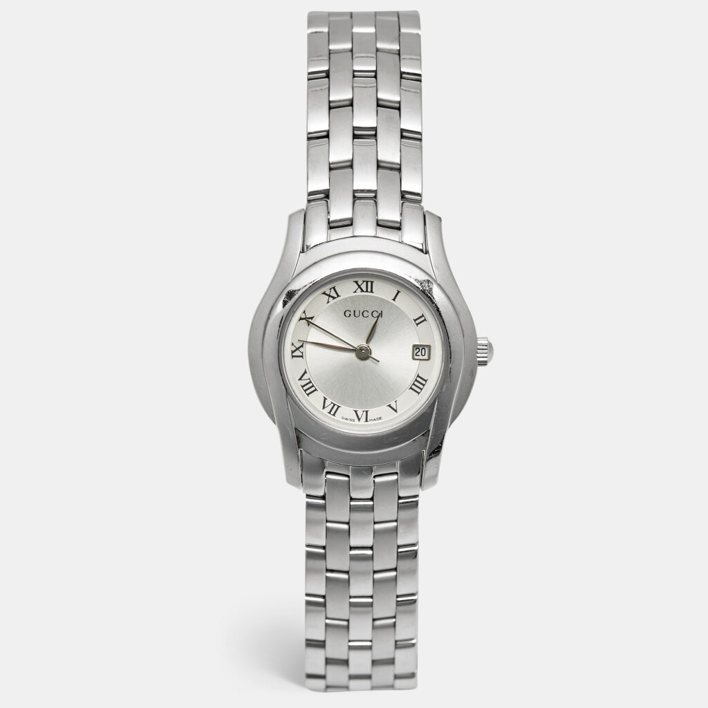 Gucci 5500 Series Silver Dial Stainless Steel Women's Wristwatch 27 mm Gucci 5500 Series Silver Dial Stainless Steel Women's Wristwatch 27 mm