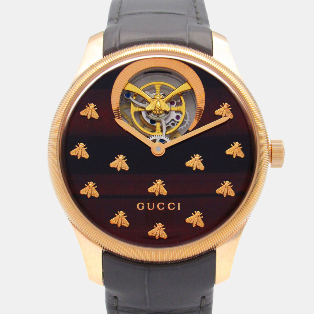 Gucci G-Timeless 717070 IDLA0 8599 Automatic Brown 18k Rose Gold Women's Wristwatch 40 mm Gucci G-Timeless 717070 IDLA0 8599 Automatic Brown 18k Rose Gold Women's Wristwatch 40 mm