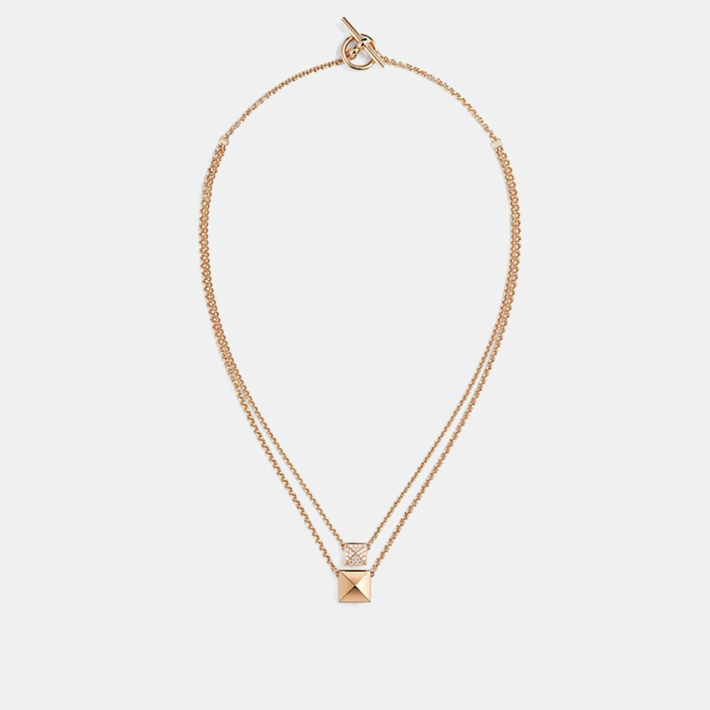 Hermes Clou d'H Pendant 38 Rose Gold Necklace