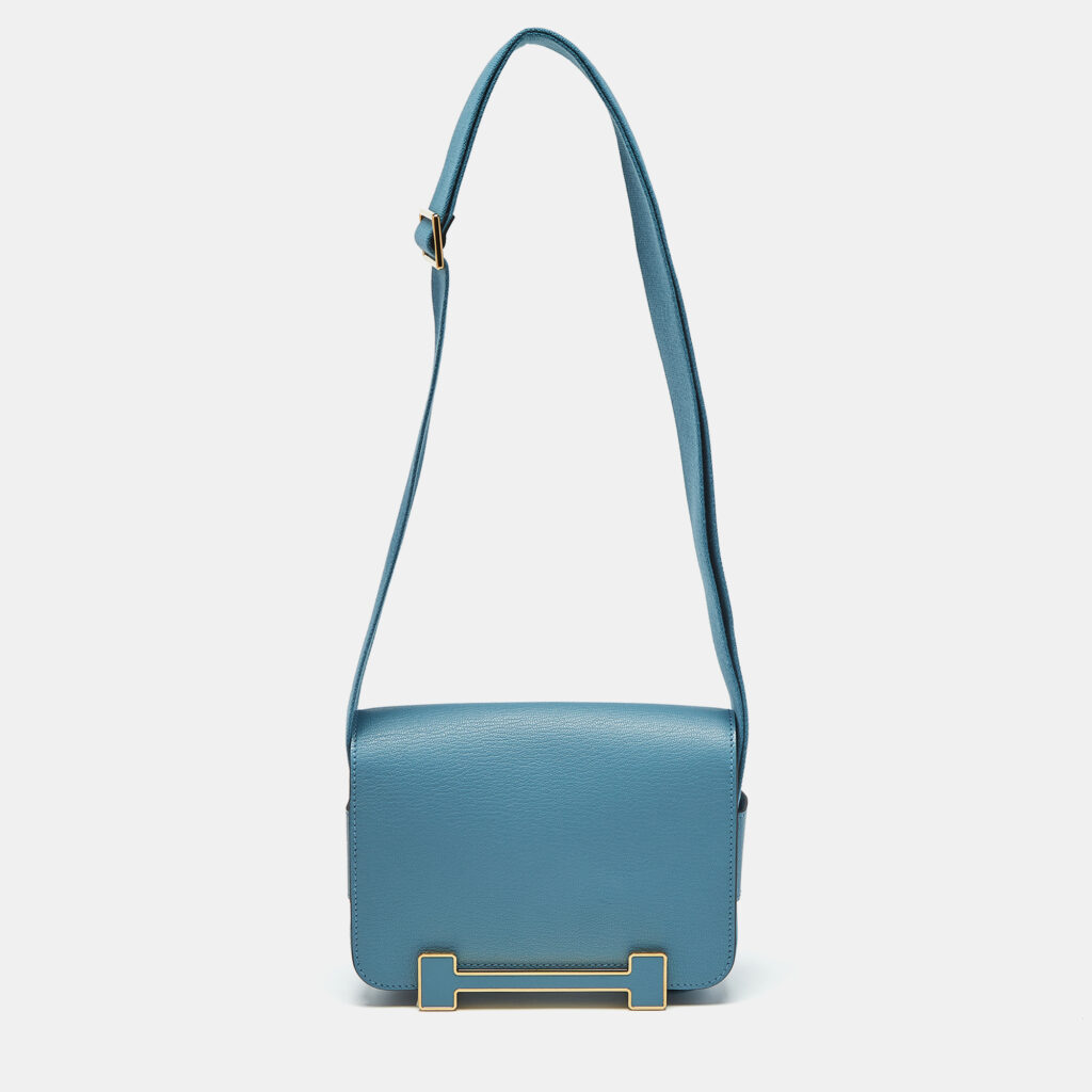 Hermes Bleu Jean Chevre Mysore Leather Gold Finish Geta Bag Hermes Bleu Jean Chevre Mysore Leather Gold Finish Geta Bag