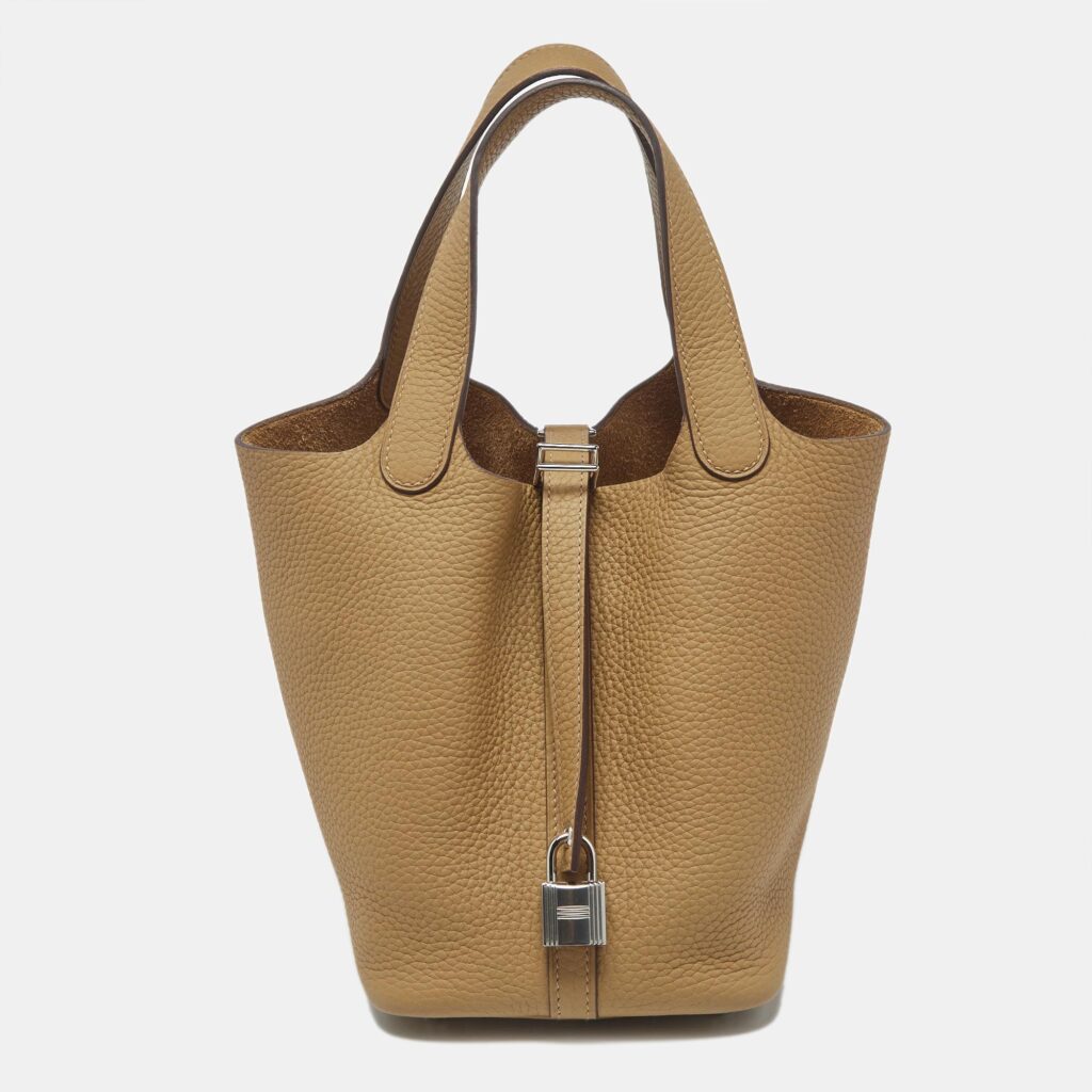 Hermès Biscuit Taurillon Clemence Leather Picotin Lock 18 Bag