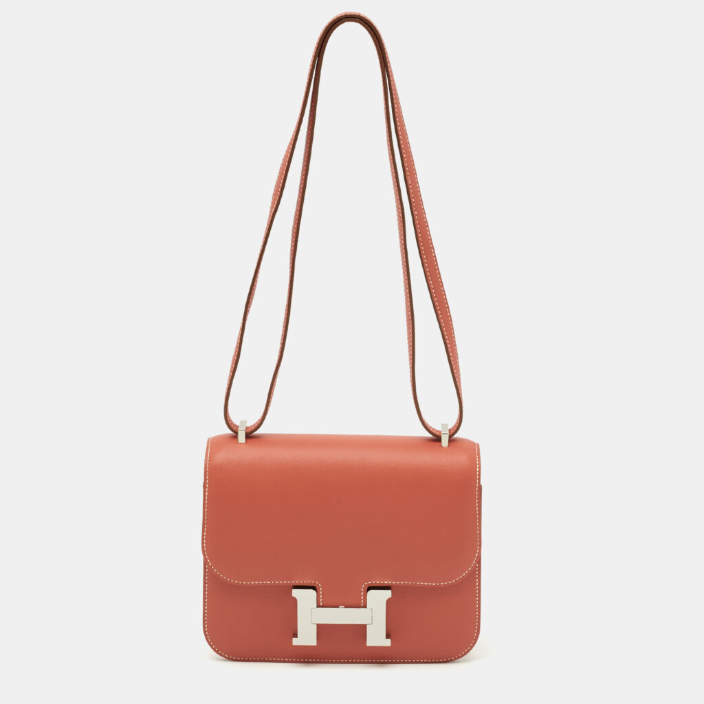 Hermes Sanguine Swift Leather Palladium Finish Constance 18 Mini Bag Hermes Sanguine Swift Leather Palladium Finish Constance 18 Mini Bag