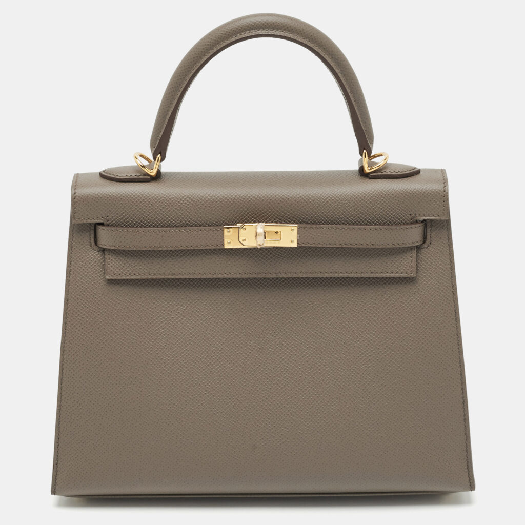 Hermes Etain Epsom Leather Gold Finish Kelly Sellier 25 Bag Hermes Etain Epsom Leather Gold Finish Kelly Sellier 25 Bag