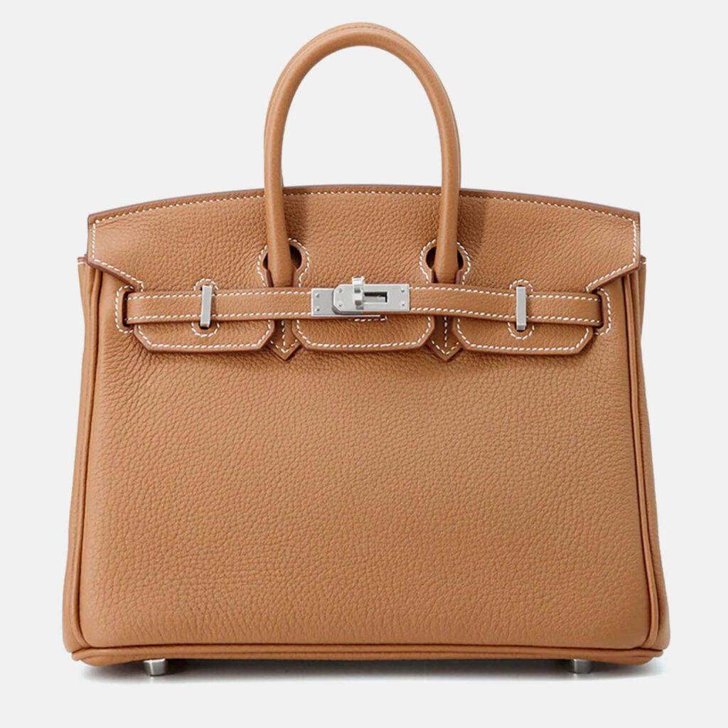 Hermes Birkin 25 Gold Togo Leather Tote Bag
