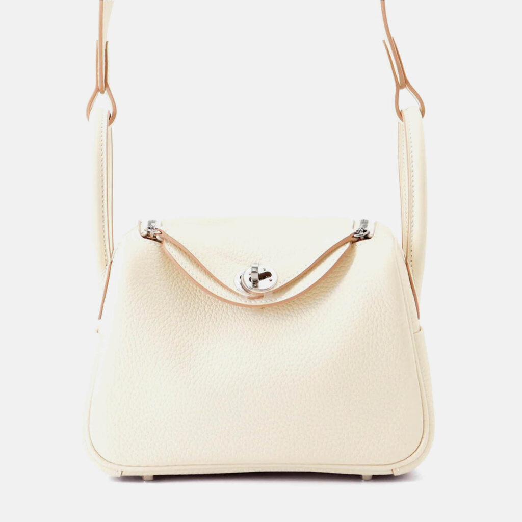 Hermes Lindy Mini Craie Taurillon Clemence Bag