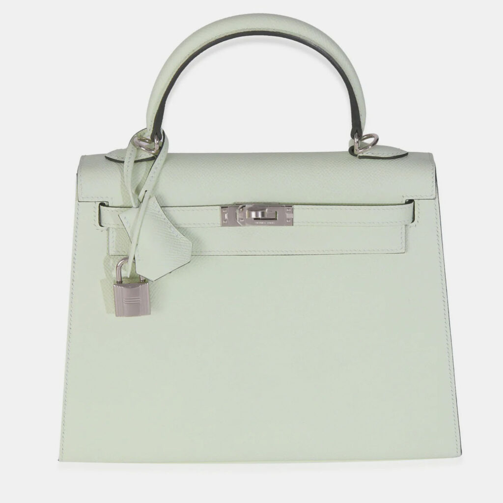Hermes Sellier Kelly 25 Vert Fizz Epsom Bag