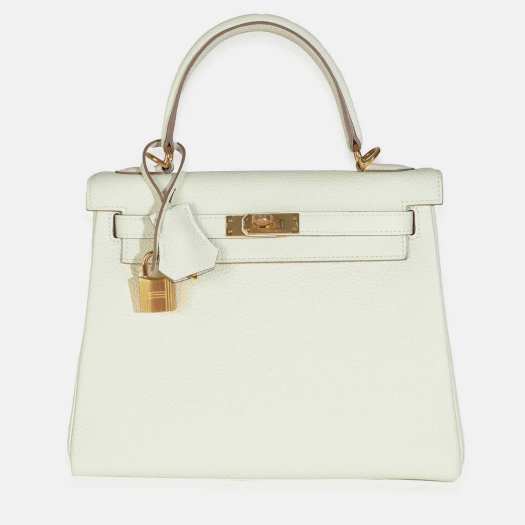 Hermes Kelly 25 Mushroom Togo Retourne Bag