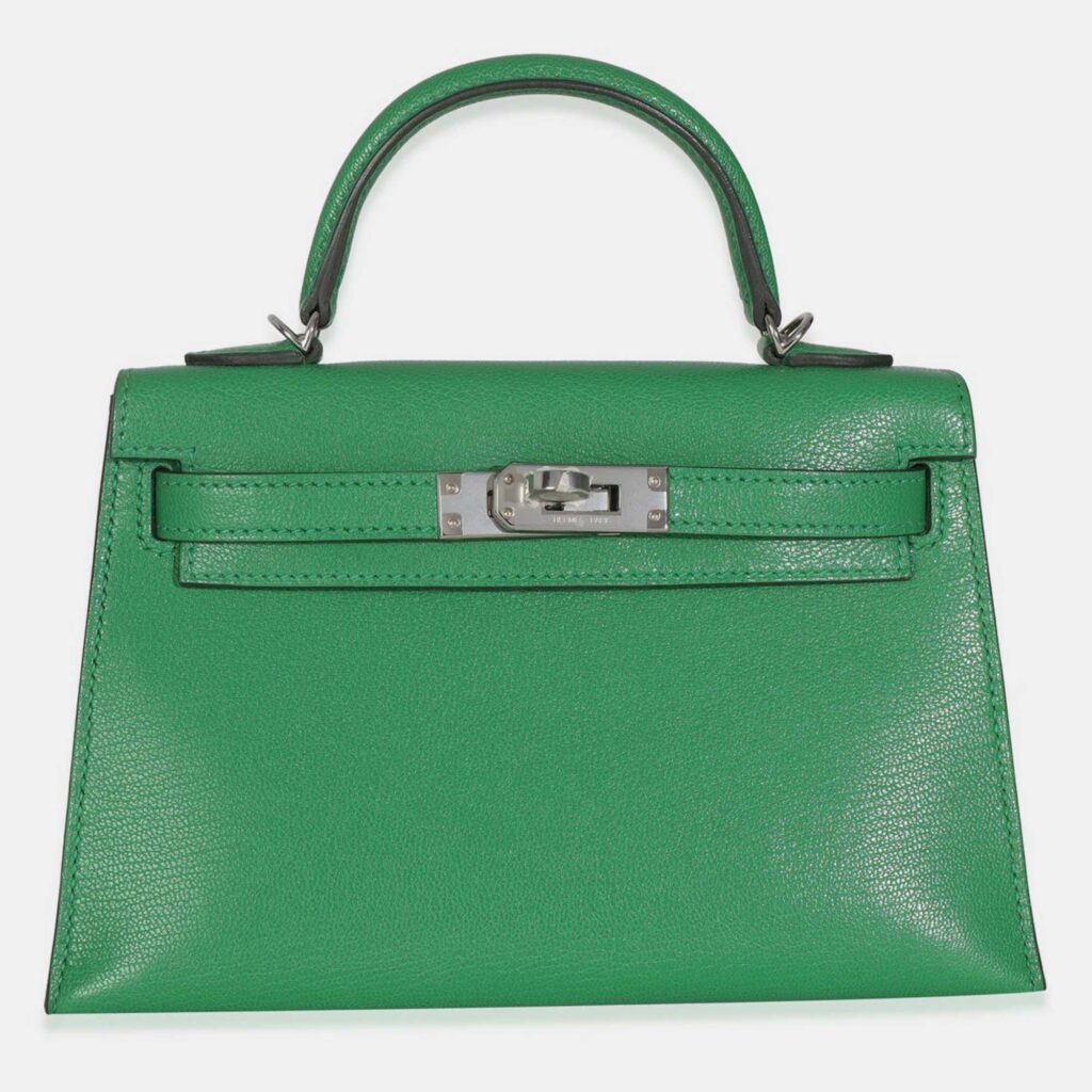 Hermes Chamkila Chevre Bamboo Mini Sellier Kelly 20 II
